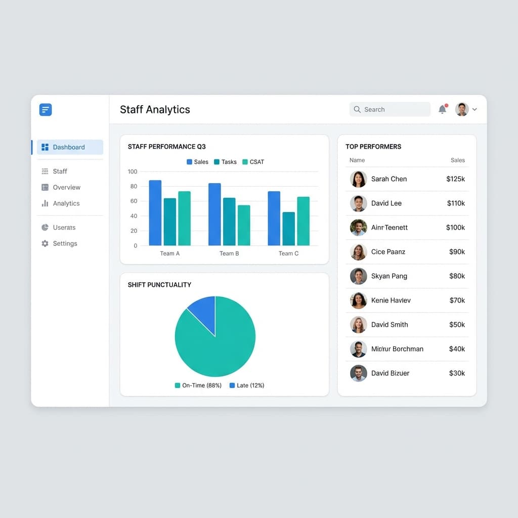 Staff analytics and insights dashboard